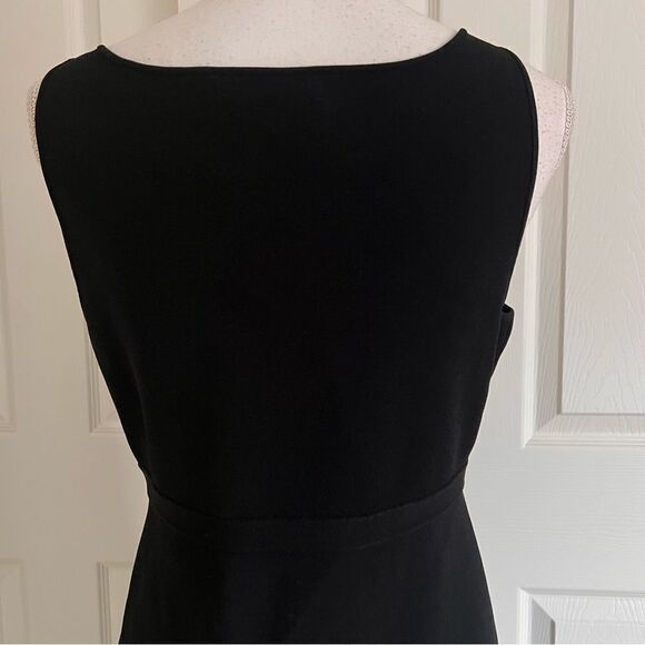 THEORY Stretch-crepe wrinkle resistant midi dress in Black Large MSRP $425 - Picture 8 of 10